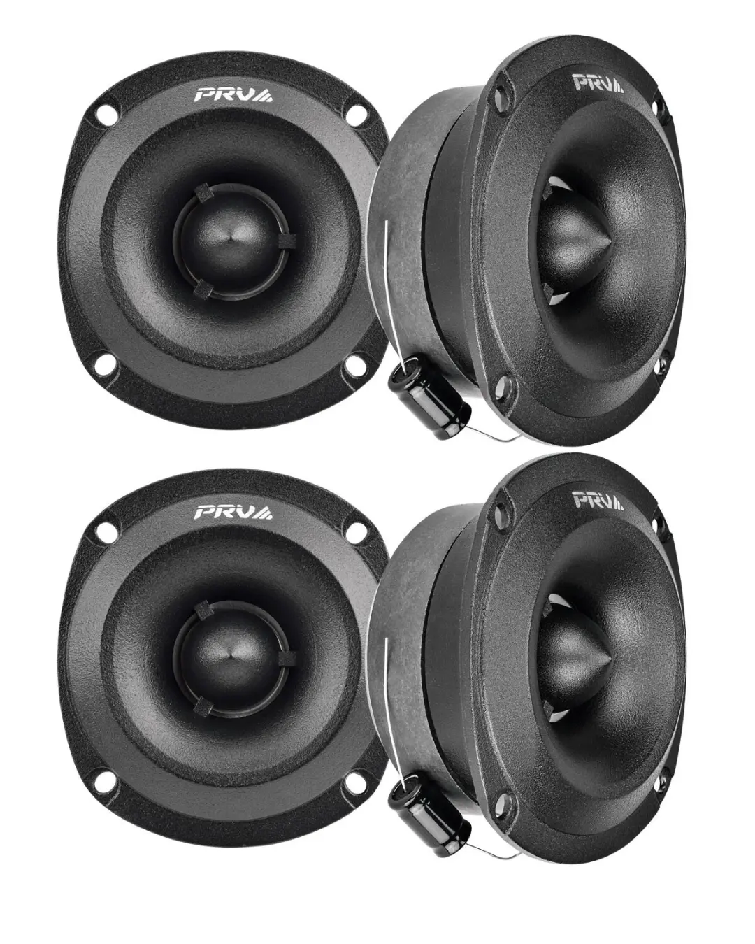2 PAIR PRV 240W Shallow Super Tweeter TW350Ti-4 SLIM 3.5" Bullet 4 Ohms Titanium