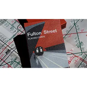 Fulton Street Playing Cards 1958 Edition - Officially Licensed MTA New York Subway Map Design - Custom Graphic System - 56 Cards in Embossed Tuck Box