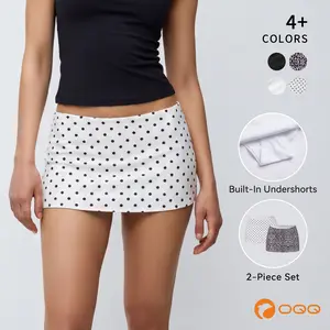 OQQ-Nine cents  2-in-1 Mini Skirt with Anti-Chafe Safety Shorts - A-Line Skirt for Y2K & Daily Streetwear #SummerVibes