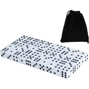 50 Pack 16MM White Dice - Six Sided Standard Opaque White Dice with Black Pips Dots for Board Games