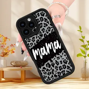 Creative Leopard Print Mama Pattern Tpu Anti-Drop Phone Case with Durable Protection, Soft Protective Cover for iPhone 11/12/13/14 Pro Max/15 Pro/16 Plus