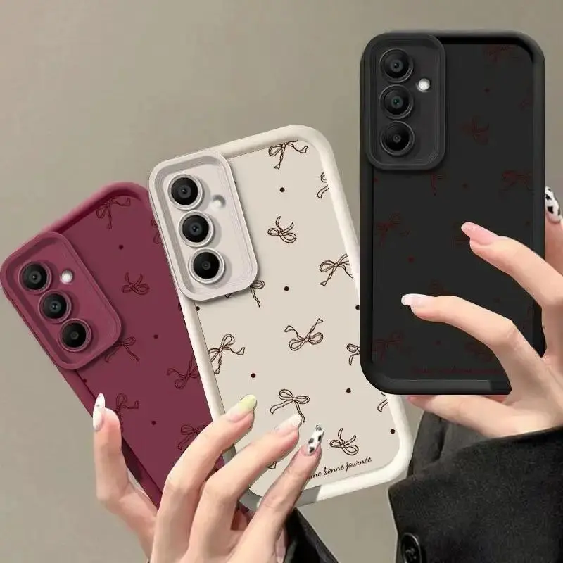 Fashion Polka Dot Bowknot Sky Ladder Design Phone Case  Samsung Galaxy A56/A26/A16/A36/A55/A54/A52/A52s/A06/A14 4G/A15 5G - Shockproof Soft Gel Women's Protective