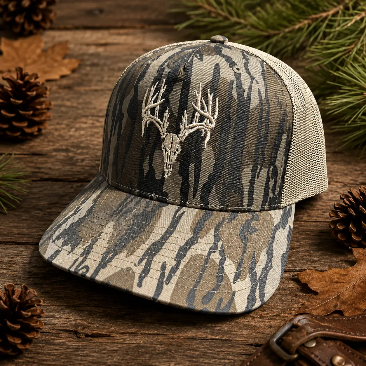 [BEST 2026] Deer Skull Hat, Hunting Hat, Deer hunting, Embroidered Trucker Hat, Custom camo hat