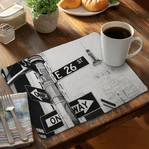 360 Stand Rectangular York City Street Sign Polyester Placemat - 14x18 in., Urban Style, Vibrant Print Kitchen Tableware for Home Decor (Model CBPM1418TTHEM9), Coasters Home Decor