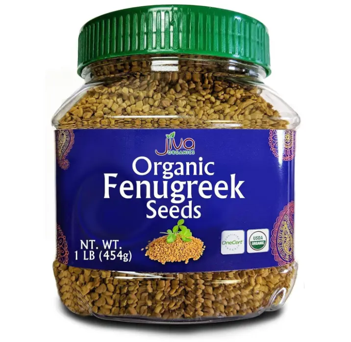 Jiva Organics Organic Fenugreek Seeds Whole 1 Pound Jar - Methi Seed for Cooking, Sprouting & Beauty Care
