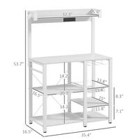 White, Multi Shelves+1 Basket+Glass Holder