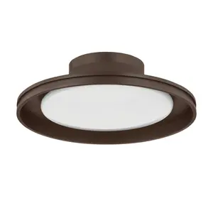 Cannes Outdoor Ceiling Light With 450 Lumens LED, Opal Glass Diffuser, Bronze Finish