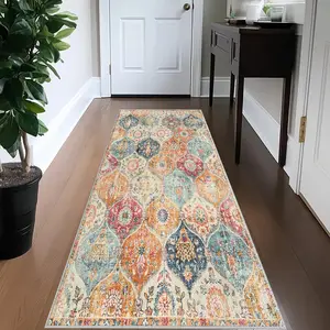 Anti-Slip Colorful Rug for Bedroom & Kitchen, Modern Home Decor Carpet, Decorative Rug, Floor Mat for Hallway Entrance, Boho Runner Rug, Floral Pattern Rug, Decorative Area Rug