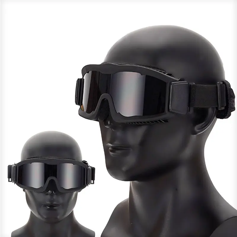 Unisex Alpha Tactical Goggles, Three-Layer Outdoor Safety Protection, Anti-Explosion & Impact Resistance, Ideal for Shooting Gear