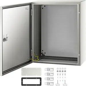 VEVOR NEMA Steel Enclosure, 20x 20x 6'' NEMA 4X Steel Electrical Box, IP66 Waterproof Dustproof, Outdoor/Indoor Electrical Junction Box, with Mounting Plate