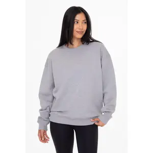 Heather Grey Soft Knit Fleece Lined Sweatshirt