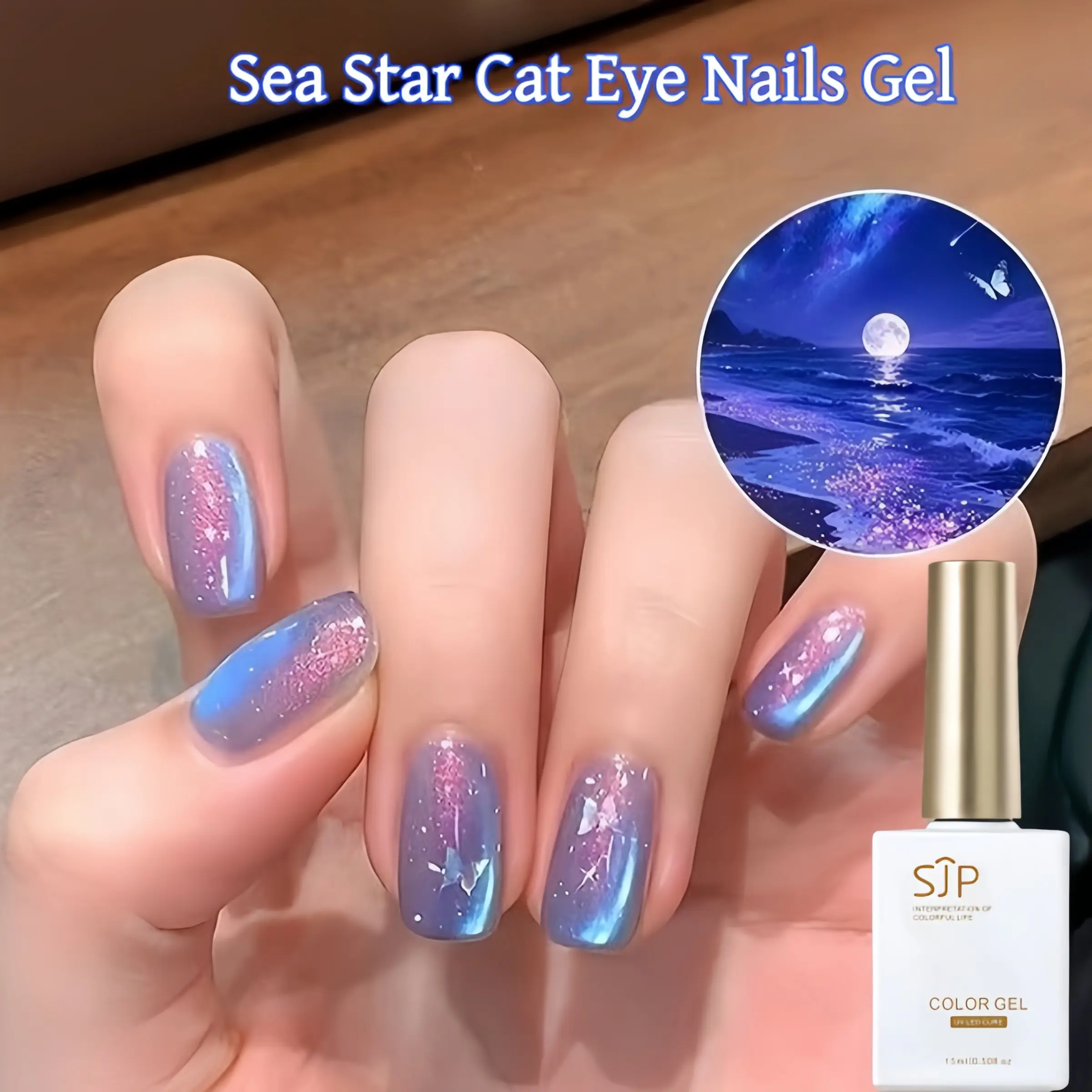 Sjp Magnetic Cat Eye Gel Nail Polish 15ML, Salon Quality at Home, Long Lasting Gloss, Perfect Gift for Women, Korean Japanese Beauty Trend