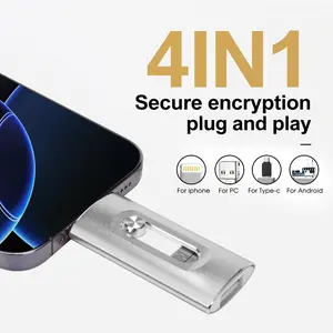 Usb3.0 High-Speed Flash Drive, 4-In-1 Portable Memory Stick with Type-C Adapter, Compatible with Android and PC, Phone Flash Drive, Mobile Accessories