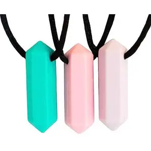 Tilcare Pencil Sensory Necklace 3 Pack - Perfectly Textured Silicone Chew Toy - Chew Pendant