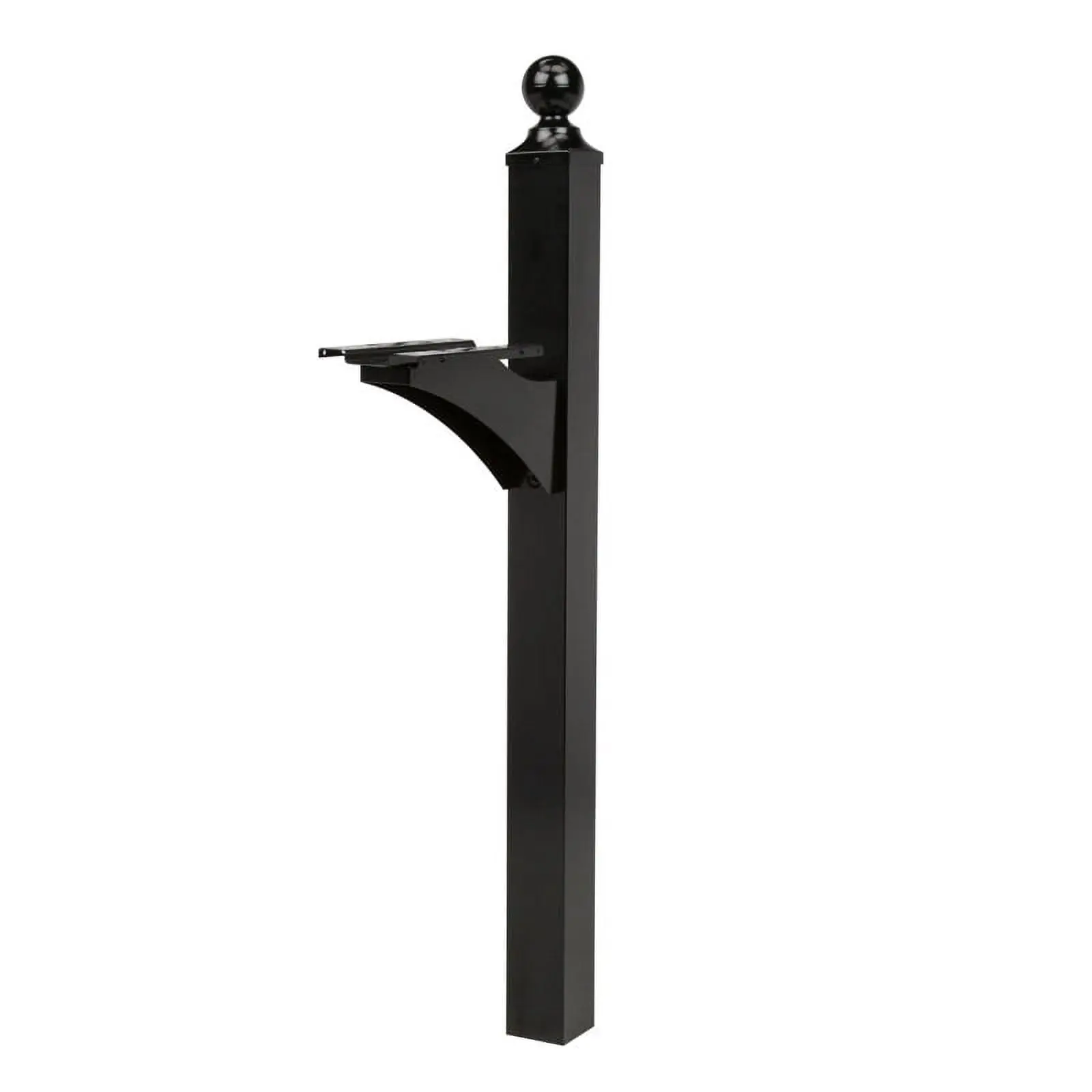 Black Powder Coated Aluminum/Steel Outdoor Mailbox Post - High Quality, Durable, Decoration-Friendly, 56.4" Height, 21.4 in. Depth, 6 in. Size, 6.5 lbs, Landover Construction for Home Improvement & Garden Supplies