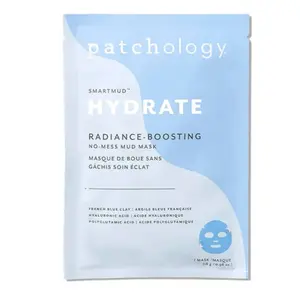 Patchology Smart Hydrate Radiance Boosting No Mess Mud Mask with French Blue Clay & Hyaluronic Acid 1 Pack for Hydration & Radiance - Hydrating, Cleansing