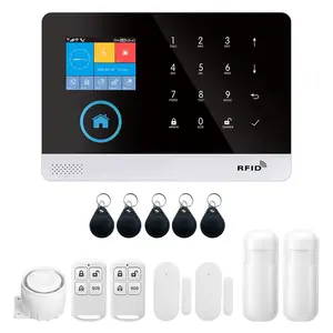 433MHz Wireless WIFI + GSM Auto-dial Alarm Security System with LCD Display, PIR Motion Sensor, Door Sensor, and Phone APP Remote Control