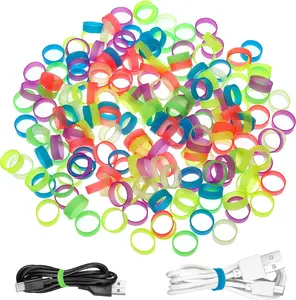 200 Small Silicone Rubber Bands, Small Colorful Reusable Rubber Bands, Silicone Cable Ties for School, Home, or Office, Elastic Ring.