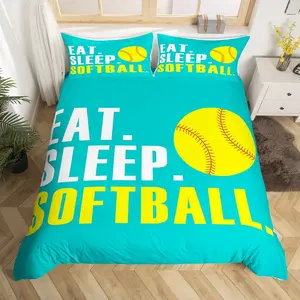 Feelyou Full Size Softball Duvet Cover Set - Soft Bedding Quilt Cover, Gift for Softball Lovers, Sports Bedroom Decor (No Comforter Included)