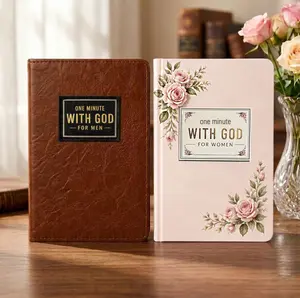 365 Daily One Minute With God Devotional Journal | Faux Leather Christian Notebook Set for Him & Her, Perfect Faith Gift for Couples、  bible ,graduation gifts、Father's Day gift