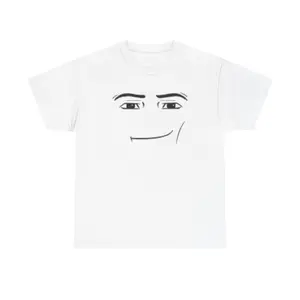 Smirking Rblox Face Illustration Tee Cartoon Game | Minimal Meme Chill Face T-Shirt Trendy roblox