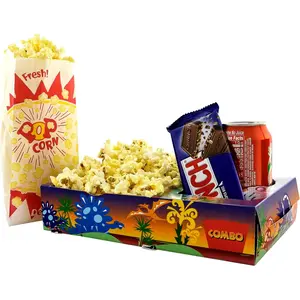 Movie Night Kit 18 count - Burst Design Popcorn Bags (12ct) & Dinosaur  Movie Night Snack Trays (6ct) - Home Theater Snack Boxes Family Movie Night