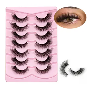 Fluffy Curling False Eyelashes, Natural Look Faux Clusters Lashes, DIY Eye Makeup Enhancement Tool for Women & Girls