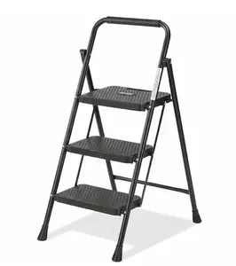 3-Step Ladder, Foldable Step Stool with Safety Lock, Anti-Slip Pedal, 300lbs Capacity