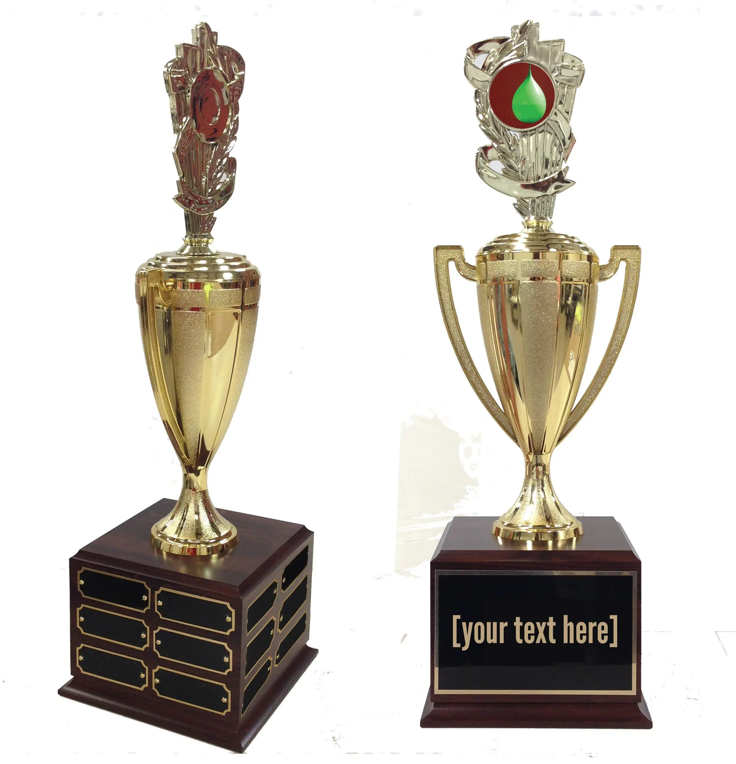 BuyAwardsandTrophies Water Balloon Traveling Trophy with Logo - Plastic Trophy with Base, Awards and Trophies for Sports Competition, Prizes for Adults and Kids Gold, 18"