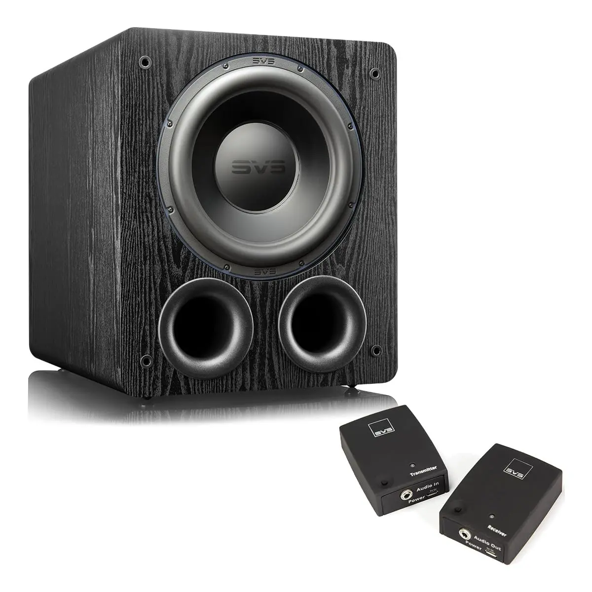 SVS PB-3000 13-in Ported Subwoofer Speaker - Premium Black Ash Bass Speaker with SoundPath Wireless Audio Adapter, Bass Speakers