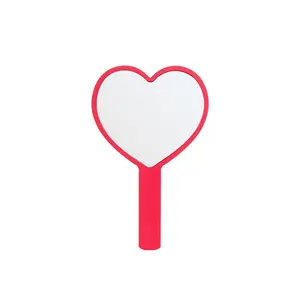Eyelash Extension Heart-Shaped Handheld Mirrors Travel Portable Makeup Mirrors with Handle Square Cosmetic Mirror Salon Supplies