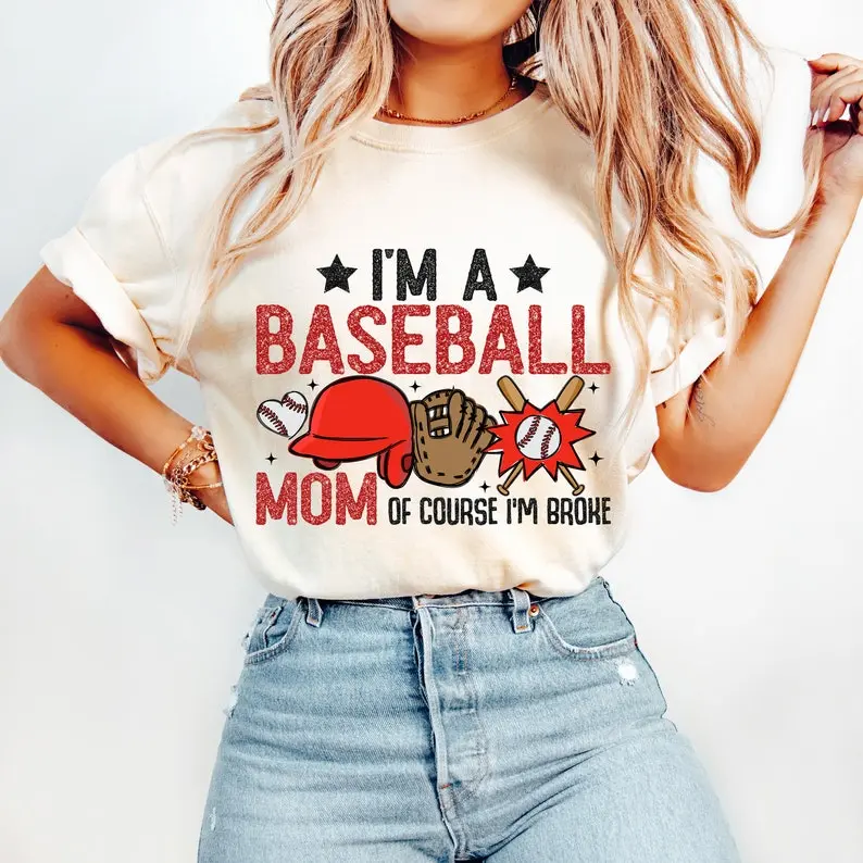Funny Baseball Mom Shirt, Baseball Shirt, Glitter Baseball Shirt Design, Retro Baseball Mama Shirt