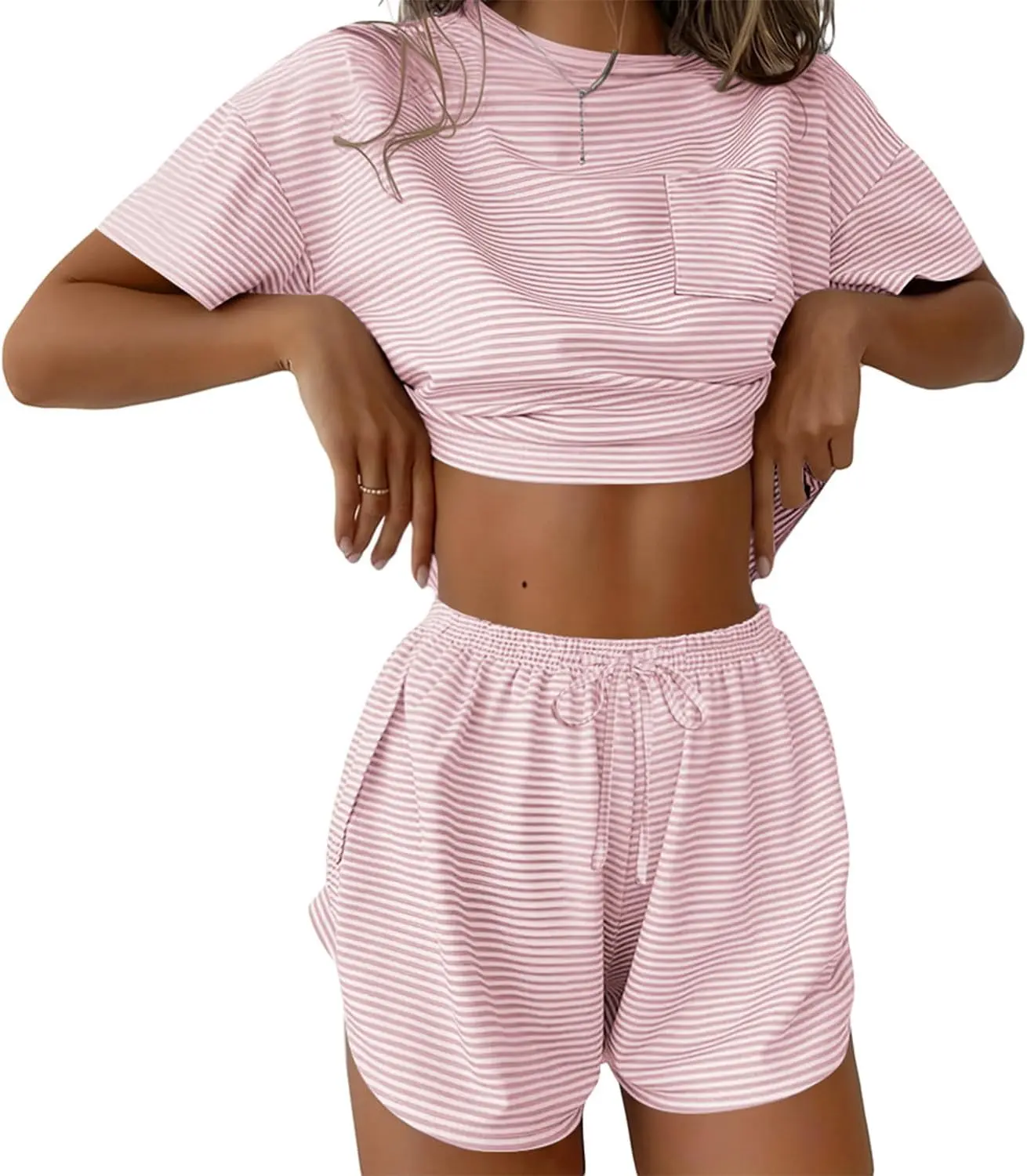 Womens Pajama Sets Sexy Lounge Sets Side Split Short Pj Sets Cute Pjs 2 Piece Comfy Sleepwear Loungewear(Gift)