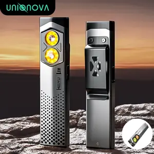 UNIQNOVA USB Mobile Lights Rechargeable LED Multiple Colors Flashlight with Magnet and Hook Life Waterproof Red light Power Bank Repairing Work Emergency Lantern