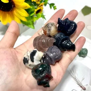 5 Counts Halloween Pumpkin Crystal Carving Healing Crystal Gem Reiki Healing Home Decor Small Crystal Pumpkins Figurines From IG Crystal