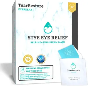 Heated Eye Mask for Stye Eye Relief & Dry Eyes, Self-Heating Moist Heat Mint-Infused Steam Warm Compress for Blepharitis Relief Overnight Comfort 10 Count