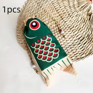 Universal Pendant Drawstring Bag, Mini Gift Bag, Makeup Bag, Jewelry Bag, Reusable Eco-Friendly Storage Bag, Boho Koi Print, All Seasons