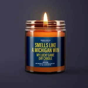 Smells Like A Michigan Win Candle, Michigan Game Day Decor Candle, Candle Gift