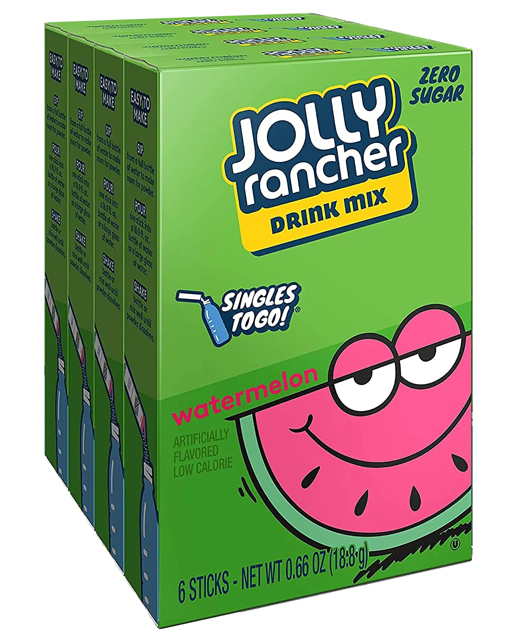 Jolly Rancher WATERMELON Singles to Go (4 Boxes of 6 Packets Each Box) Jolly Rancher WATERMELON Singles to Go (4 Boxes of 6 Packets Each Box)
