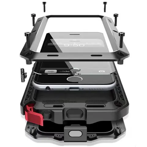 Metal Case For iPhone 18Pro Max/17ir16/15/14/13/12/11 ProMax/15 Plus/14 Plus/12/13/XR/Xs Max/X/XS PlusHeavy Duty Tough Rugged Case WithBuilt-in Glass Screen Protector, 360 FullBody DustProof Protective Cover, Accessories, Smartphone
