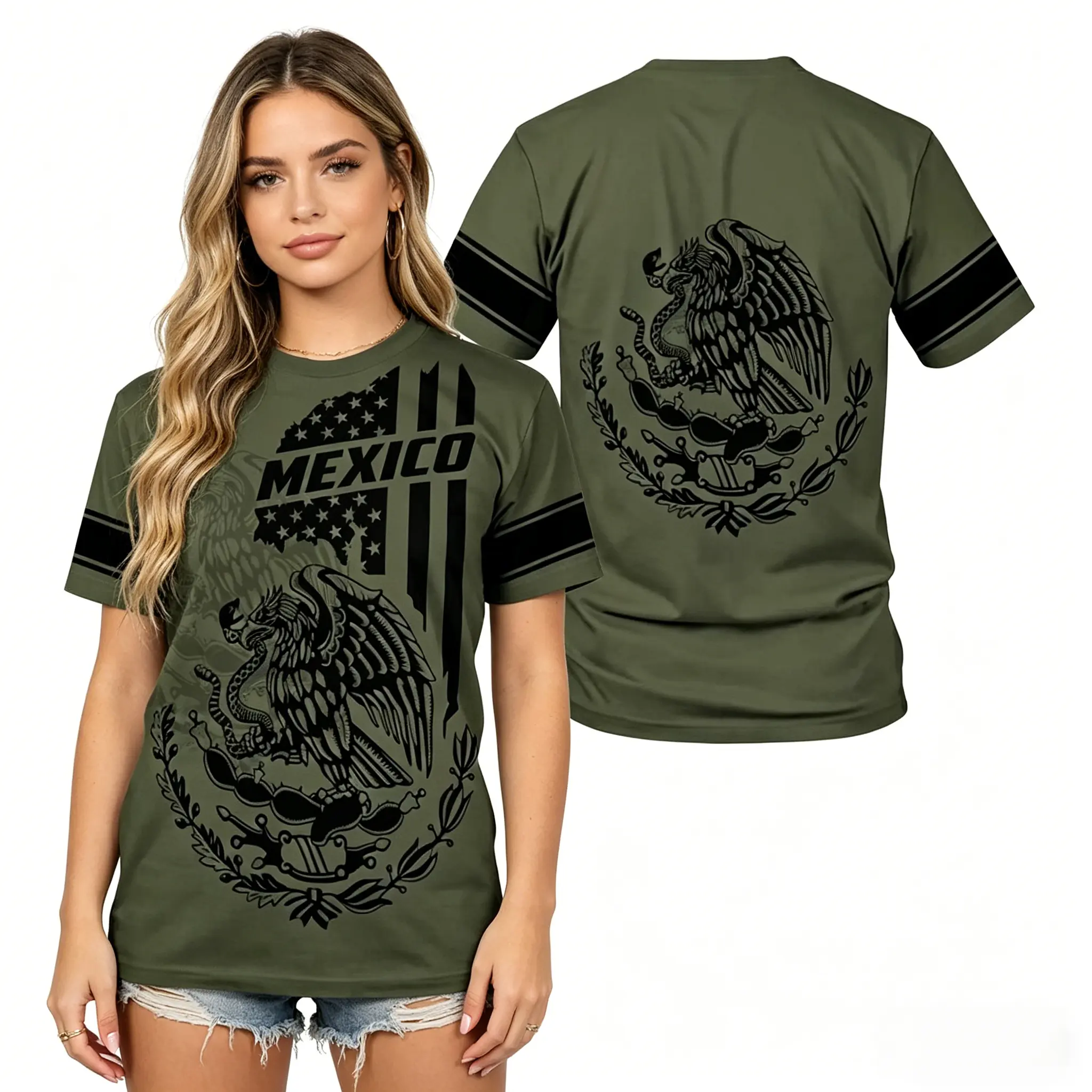 Mexico Flag shirt with Eagle & Mexican Crest – Cozy National Pride Pullover, Classic Mexico Coat of Arms Graphic, Ideal Mexico  Shirt for Game Day 2026 & Loyal Mexican  Fan Gift#TikTokMadeMeBuyIt#Mexico#MexicanSeal#GameDay#Socc, Tops, Denim