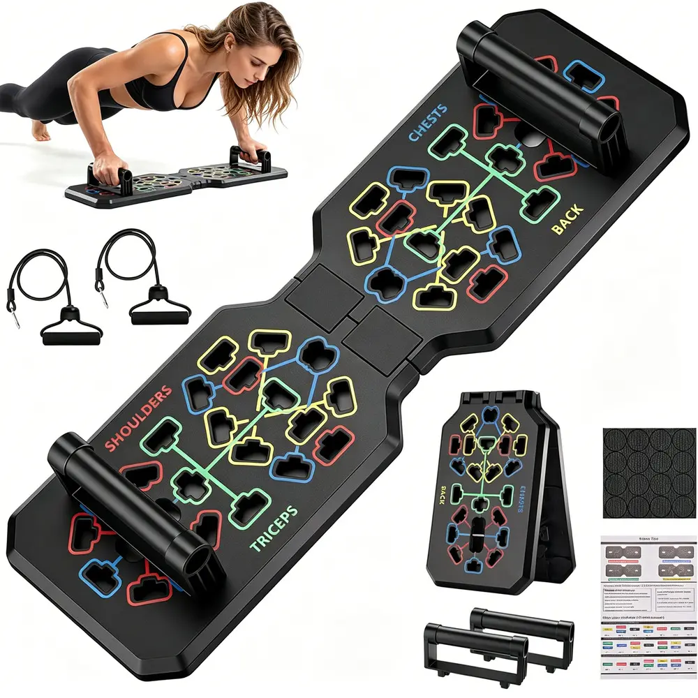 Multi-Functional Push Up Board Chest and Arm Trainer, At-Home Floor Workout Equipment for Men Targeting Chest, Arms, Shoulder Muscle Groups