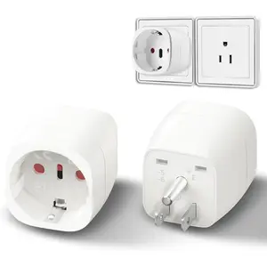 Travel Power Adapter, Us to Eu Plug Converter, Compact and Portable, Secure Socket, Suitable for Usa Canada Mexico Thailand