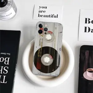 Magnetic radio cassette phone case, shockproof transparent soft back cover, suitable for iPhone 17/16/15/14/13/12/11/X/XS/XS Max/XR/7P/8P/16E/17E, is the perfect holiday gift for friends, family, and yourself