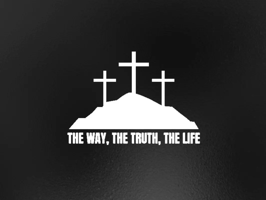 The Way, The Truth, and The Life - Jesus Cross Vinyl Decal Sticker for Cars, Trucks