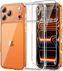 iPhone 17 Pro Case, Full Camera Protection with Screen Protector, Anti-Yellowing Military-Grade Protection Shockproof Slim Phone Case for iPhone 17 Pro, Clear