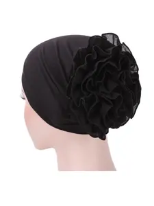 Women's Fashionable Floral Hat, Single Color Chiffon Large Flower Headscarf Cap, Stylish Ladies' Accessory, Perfect for Daily Wear, Versatile Hat Accessory