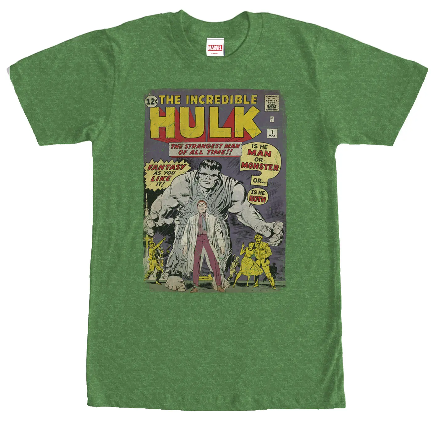 Men's Marvel Hulk Comic Book Cover Print T-Shirt