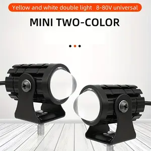 2 Pcs Universal Led Work Lamp - Super Bright 24w, Two-color White Amber, Durable for Car Truck Atv Offroad Suv Driving