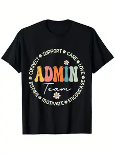 Admin Appreciation Week T-Shirt - Funny Office Administrator Gift with Admin Team Design, Soft Breathable Short Sleeve Round Neck Tee for Men & Women, Casual Work Apparel for Administrative Professionals Day, Machine Washable All-Season Comfort